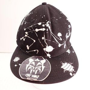 Run Cry Wolf Cry Wolf Black Flat Bill Streetwear Baseball Hat Cap Mens Sz L - XL